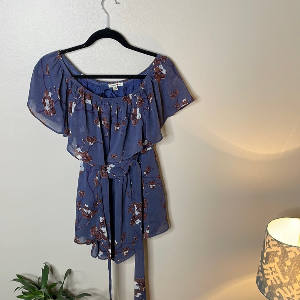 Floral off the shoulder Romper